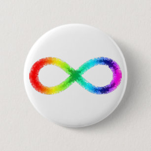 Badge Rond 5 Cm Bouton Neurodiversité, blanc