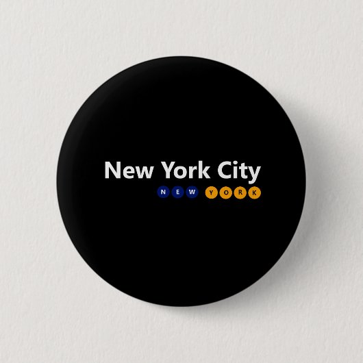 Badge Rond 5 Cm Bouton New York City (Devant)