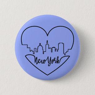 Badge Rond 5 Cm Bouton New York Heart