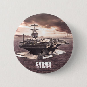 Badge Rond 5 Cm Bouton Nimitz du porte-avions