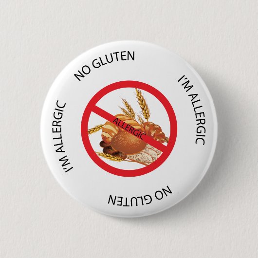 Badge Rond 5 Cm Bouton No Gluten Allergy Alert (Devant)