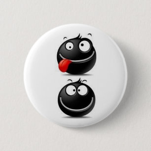 Badge Rond 5 Cm Bouton noir