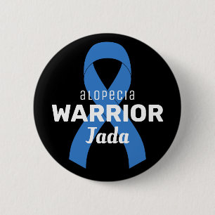 Badge Rond 5 Cm Bouton noir Alopecia Warrior
