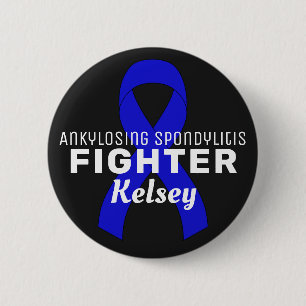 Badge Rond 5 Cm Bouton noir Ankyloss Spondylitis
