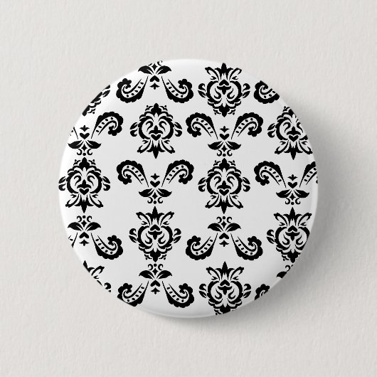 Badge Rond 5 Cm Bouton noir baroque (Devant)