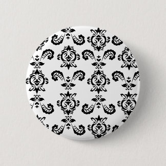 Badge Rond 5 Cm Bouton noir baroque