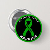 Badge Rond 5 Cm Bouton noir Cérébral Palsy Warrior (Devant & derrière)