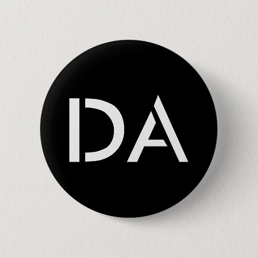 Badge Rond 5 Cm Bouton noir classique du DA (Devant)