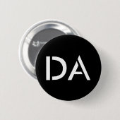 Badge Rond 5 Cm Bouton noir classique du DA (Devant & derrière)