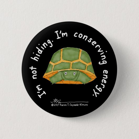 Badge Rond 5 Cm Bouton noir de conservation d'énergie (Devant)