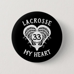 Badge Rond 5 Cm Bouton Noir de crosse Mon Coeur
