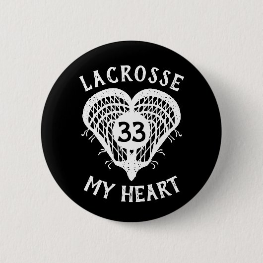 Badge Rond 5 Cm Bouton Noir de crosse Mon Coeur (Devant)