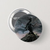 Badge Rond 5 Cm Bouton noir de dragon (Devant & derrière)