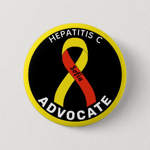 Badge Rond 5 Cm Bouton noir de l'avocat de l'hépatite C