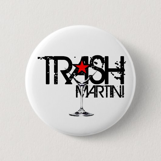 Badge Rond 5 Cm Bouton noir de logo de Martini de déchets (Devant)