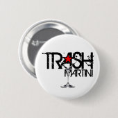 Badge Rond 5 Cm Bouton noir de logo de Martini de déchets (Devant & derrière)