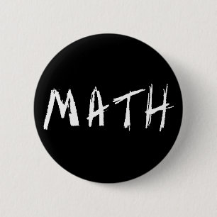 Badge Rond 5 Cm Bouton noir de maths