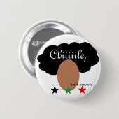 Badge Rond 5 Cm Bouton noir de proverbe (Devant & derrière)