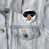 Badge Rond 5 Cm Bouton noir de proverbe (En situation)