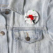 Badge Rond 5 Cm Bouton noir de proverbe (En situation)