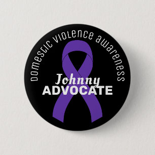 Badge Rond 5 Cm Bouton Noir de sensibilisation à la violence domes