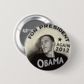 Badge Rond 5 Cm Bouton Noir d'Obama 2012 (Devant & derrière)