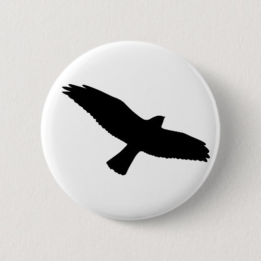 Badge Rond 5 Cm Bouton noir d'oiseau (Devant)