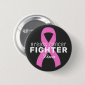 Badge Rond 5 Cm Bouton noir du ruban du cancer du sein (Devant & derrière)