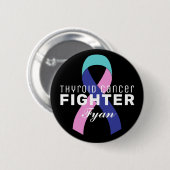 Badge Rond 5 Cm Bouton noir du ruban du cancer du thyroïde (Devant & derrière)
