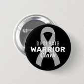 Badge Rond 5 Cm Bouton noir Dyslexia Warrior (Devant & derrière)