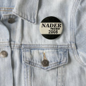 Badge Rond 5 Cm Bouton noir et blanc de Nader (En situation)