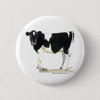 Badge Rond 5 Cm bouton noir et blanc de vache