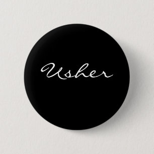 Badge Rond 5 Cm Bouton noir et blanc d'Usher