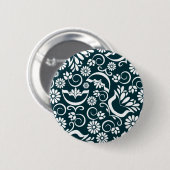 Badge Rond 5 Cm Bouton noir et blanc élégant (Devant & derrière)