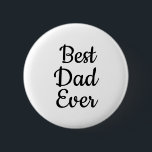 Badge Rond 5 Cm Bouton Noir et blanc Meilleur papa<br><div class="desc">Fête des pères</div>