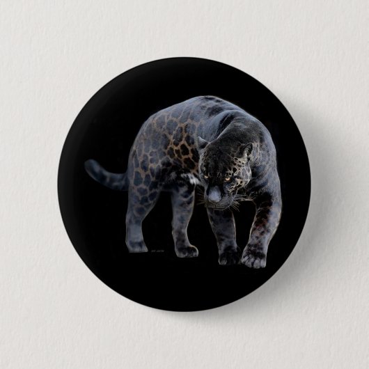 Badge Rond 5 Cm Bouton noir Jaguar Diablo (Devant)