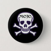 Badge Rond 5 Cm Bouton noir Mojo Skull (Devant)