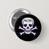 Badge Rond 5 Cm Bouton noir Mojo Skull (Devant & derrière)