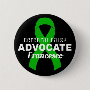 Badge Rond 5 Cm Bouton Noir noir pour l'avocat de la paralysie cér