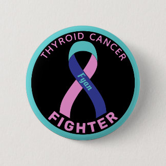 Badge Rond 5 Cm Bouton noir pour Lutte contre le cancer du thyroïd
