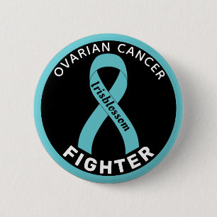 Badge Rond 5 Cm Bouton noir pour Lutter contre le cancer de l'ovai