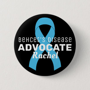 Badge Rond 5 Cm Bouton noir Ruban de Behcet's Disease Advocate