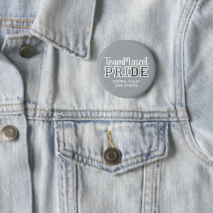 Badge Rond 5 Cm Bouton Nom de la mascotte de la Fierté de l'école