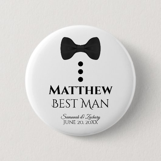 Badge Rond 5 Cm Bouton Nom du meilleur Mariage (Devant)