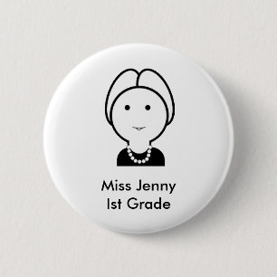 Badge Rond 5 Cm Bouton Nom Enseignant (Personnaliser)