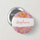 Badge Rond 5 Cm Bouton Nom personnalisé (Devant & derrière)