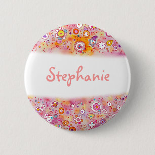 Badge Rond 5 Cm Bouton Nom personnalisé
