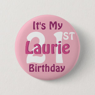 Badge Rond 5 Cm Bouton Nom personnalisé et âge d'anniversaire