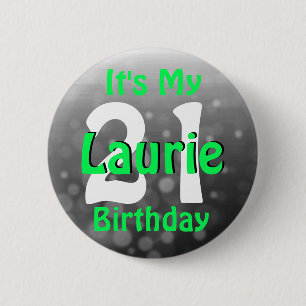 Badge Rond 5 Cm Bouton Nom personnalisé et âge d'anniversaire