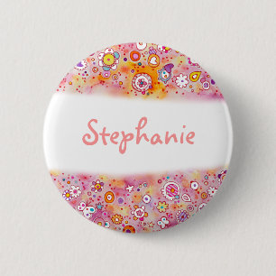 Badge Rond 5 Cm Bouton nommé fait sur commande